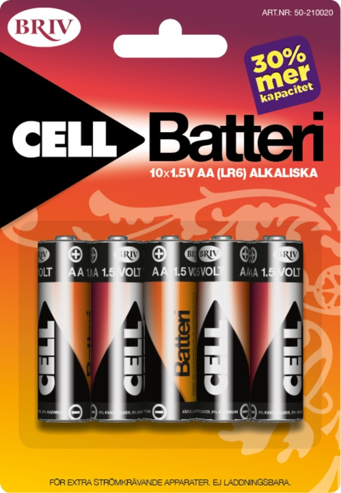 Batteri AA LR6 - 10-pack, 1/6/48 in the group HOME ELECTRONICS / Batteries & Chargers / Batteries / AA at TP E-commerce Nordic AB (C24202)