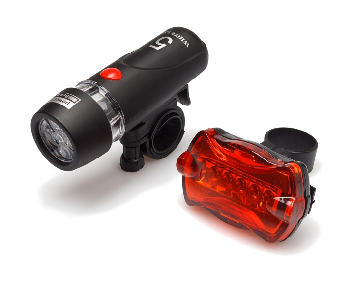 Briv BikeSet 5LED - Bicycle light set front and rear, 1/20/80 in the group Sport, leisure & Hobby / Sports equipment / Bicycle accessories / Bicycle lighting at TP E-commerce Nordic AB (C24268)
