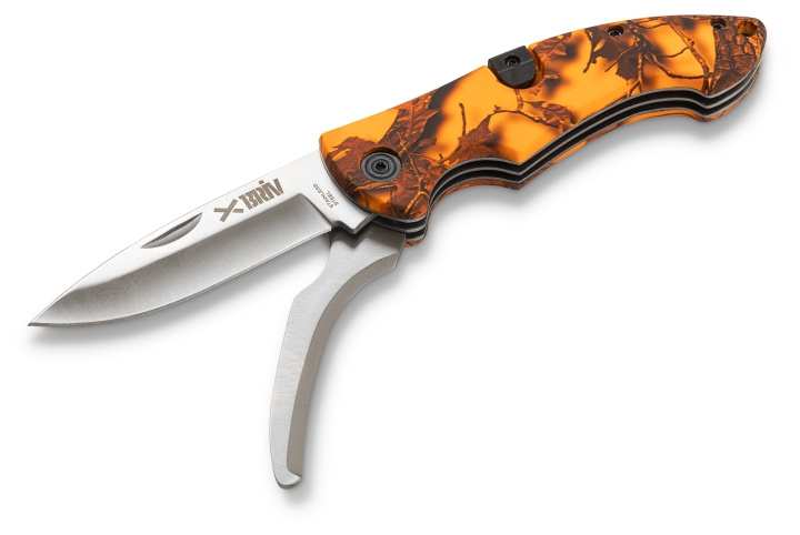 Bow opener folding knife double blade Belly Orange Camo, 6/48 in the group Sport, leisure & Hobby / Outdoor recreation / Outdoor recreation gadgets at TP E-commerce Nordic AB (C24388)