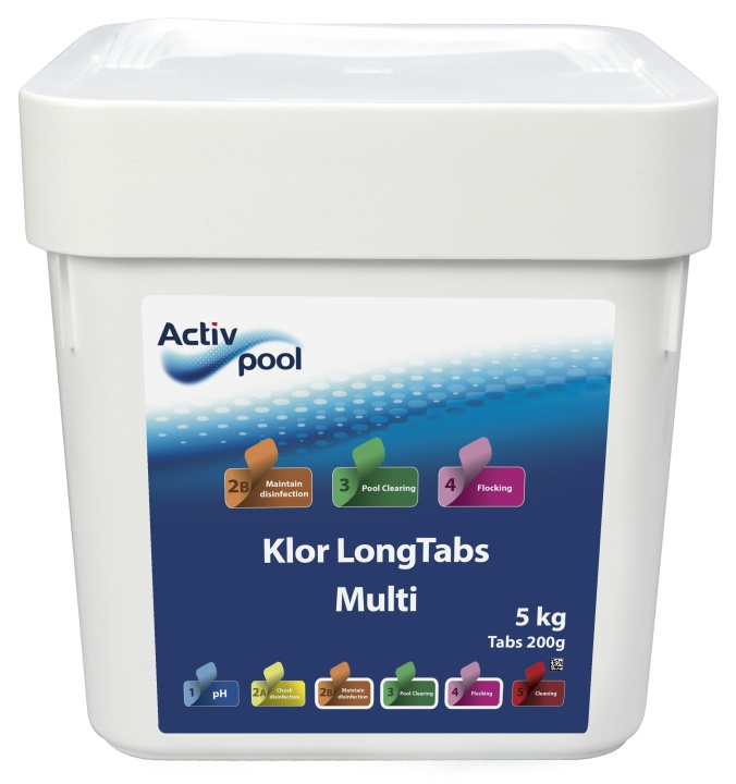 Klor LongTabs Multi 200 g, 5 kg in the group HOME, HOUSEHOLD & GARDEN / Garden products / Pool & Accessories / Poolchem at TP E-commerce Nordic AB (C25031)