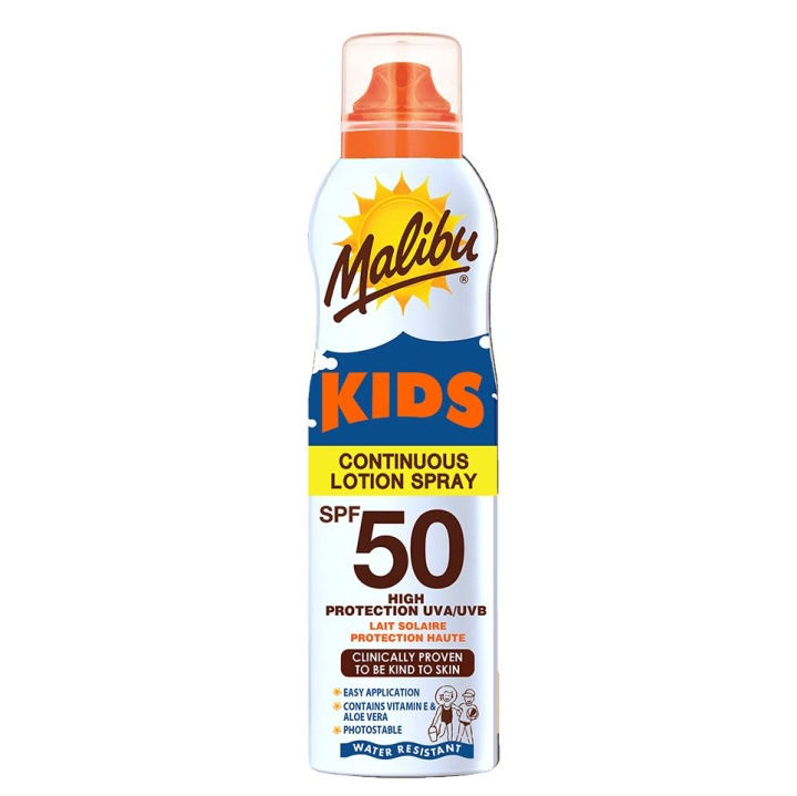 Malibu Sun Kids Continuous Lotion Spray SPF50 175ml in the group BEAUTY & HEALTH / Skin care / Tanning / Sunscreen at TP E-commerce Nordic AB (C25256)