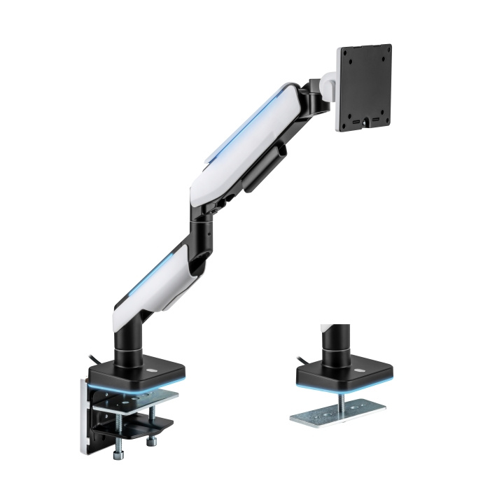 LogiLink Gaming-monitorarm 17-32 med belysning Svart/Vit in the group COMPUTERS & PERIPHERALS / Computer monitor / Monitor arms & mounts at TP E-commerce Nordic AB (C25280)