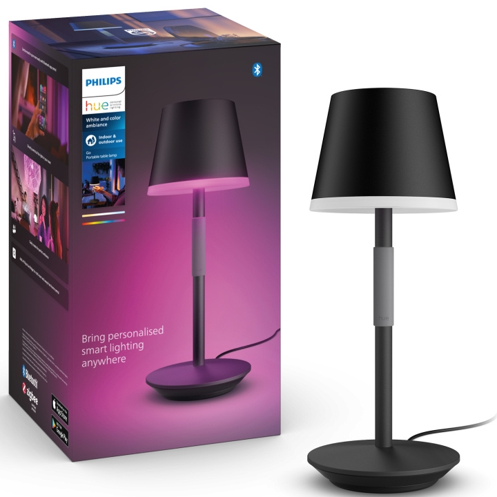 Philips Hue Go Portabel bordslampa Svart/Mörkgrå in the group HOME ELECTRONICS / Lighting / Table lamps at TP E-commerce Nordic AB (C25376)