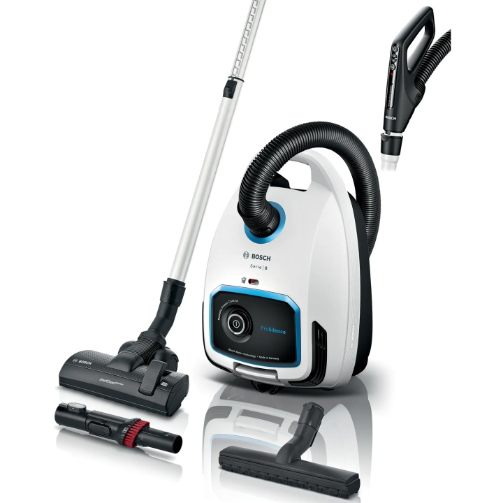 Bosch Dammsugare med påse, ProSilence, Vit Serie 6 Pro Silence BGB6SIL1 in the group HOME, HOUSEHOLD & GARDEN / Cleaning products / Vacuum cleaners & Accessories / Vacuum cleaners at TP E-commerce Nordic AB (C25495)