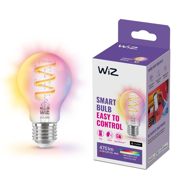 WiZ WiFi Smart LED E27 40W Filament Färg + Varm-kallvit 470lm in the group HOME ELECTRONICS / Lighting / LED lamps at TP E-commerce Nordic AB (C25622)