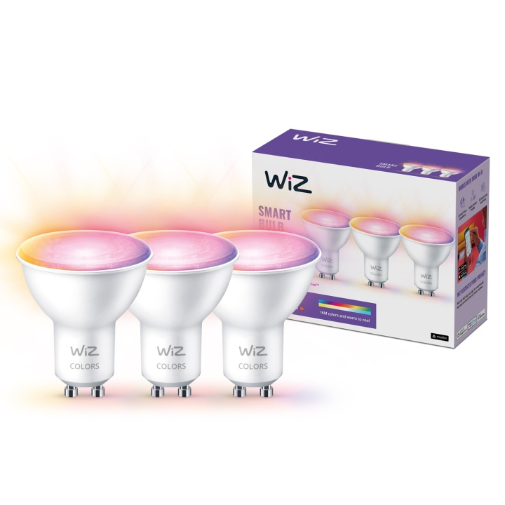 WiZ WiFi Smart LED GU10 50W Färg + Varm-kallvit 345 lm 3-pack in the group HOME ELECTRONICS / Lighting / LED lamps at TP E-commerce Nordic AB (C25628)