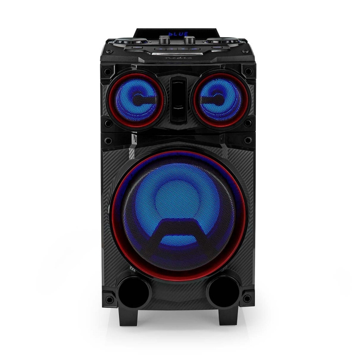 Nedis Bluetooth® Party Speaker | Battery play time: 6.5 hrs | 120 W | Carrying handle | Party lights | Equalizer | Black in the group HOME ELECTRONICS / Audio & Picture / Speakers & accessories / Bluetooth Speakers / Portable speakers at TP E-commerce Nordic AB (C25678)