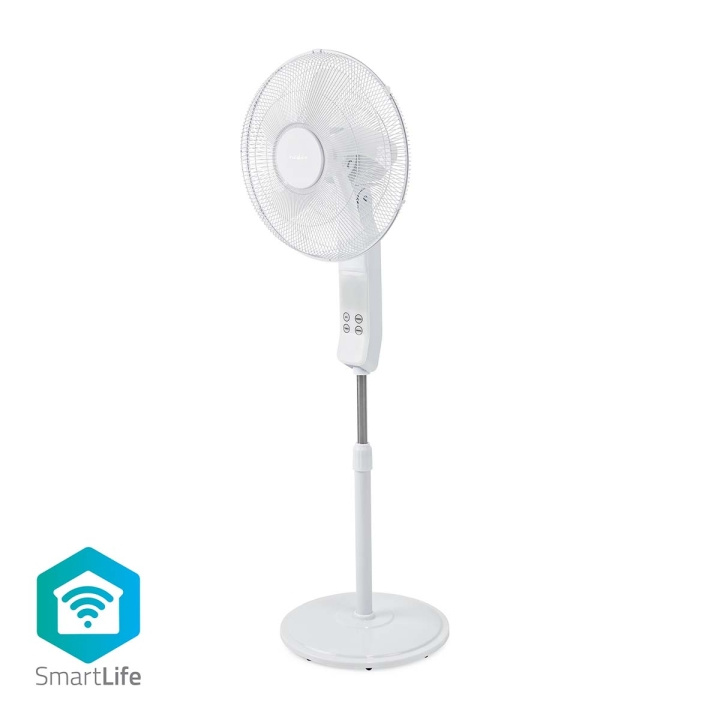 Nedis Smart Fan | Wi-Fi | 400 mm | Adjustable height | Rotates automatically | 3-Speed | Timer | Remote control | Android™ / IOS | White in the group HOME, HOUSEHOLD & GARDEN / Fans & Climate products / Floor standing fans at TP E-commerce Nordic AB (C25725)