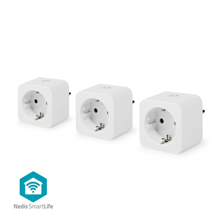 Nedis SmartLife Smart Plug | Wi-Fi | Power meter | 3680 W | Type F (CEE 7/7) | 0 - 55 °C | Android™ / IOS | White | 3 pcs in the group HOME, HOUSEHOLD & GARDEN / Smart home / Smart plugs at TP E-commerce Nordic AB (C25735)