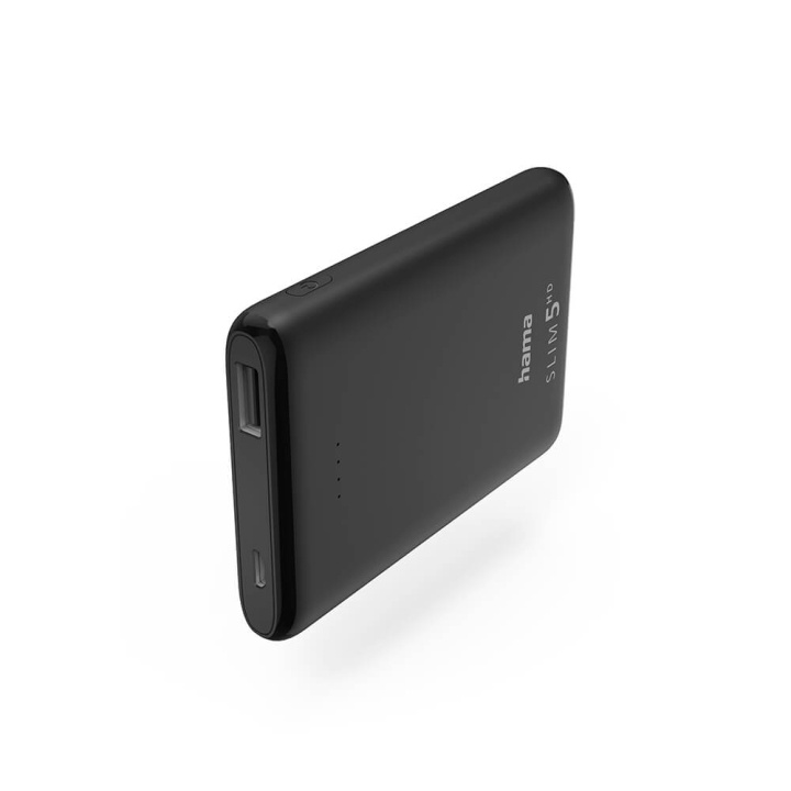 Hama Powerbank Slim 5000mAh Black in the group SMARTPHONE & TABLETS / Chargers & Cables / Powerbanks at TP E-commerce Nordic AB (C25745)