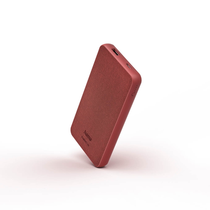 Hama Powerbank Fabric 10000mAh Chili Red in the group SMARTPHONE & TABLETS / Chargers & Cables / Powerbanks at TP E-commerce Nordic AB (C25923)