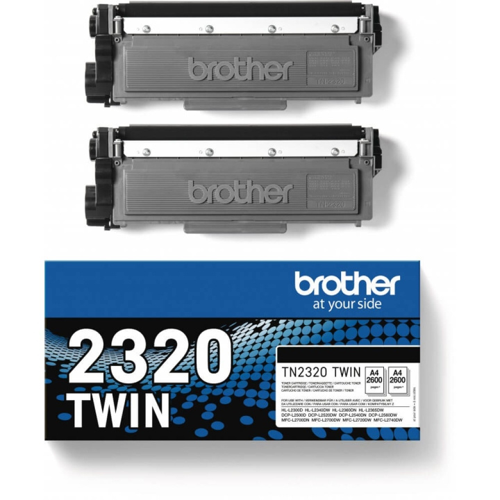 Brother Toner TN2320TWIN TN-2320 Black Twin-pack in the group COMPUTERS & PERIPHERALS / Printers & Accessories / Ink & Toner / Toner / Brother at TP E-commerce Nordic AB (C26274)