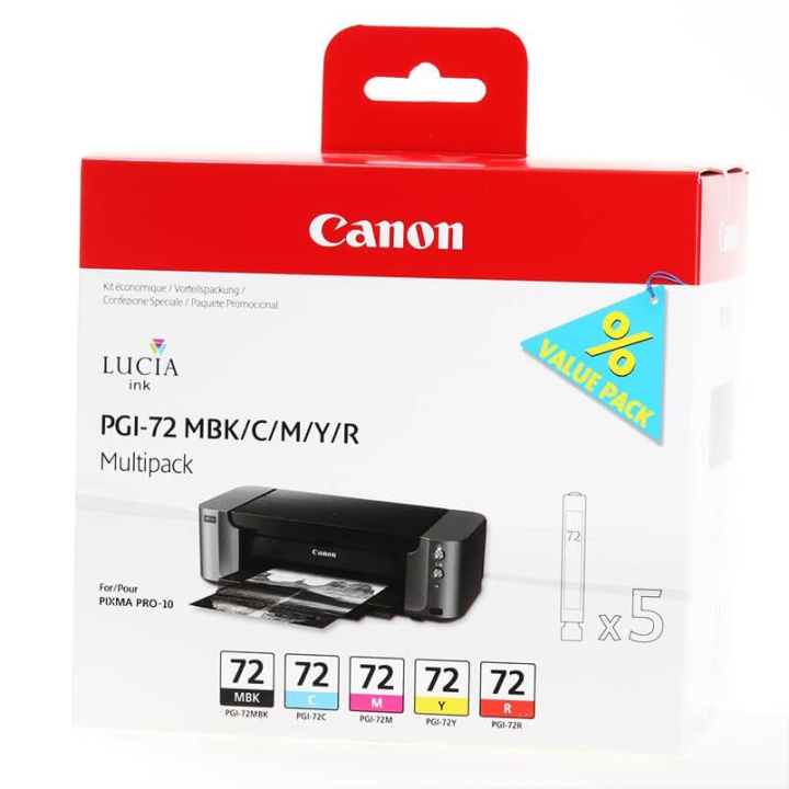 Canon Ink 6402B009 PGI-72, mbk/c/m/y/r in the group COMPUTERS & PERIPHERALS / Printers & Accessories / Ink & Toner / Toner / Canon at TP E-commerce Nordic AB (C26303)