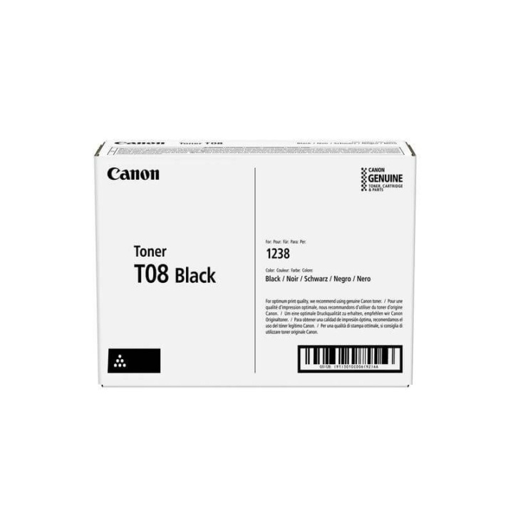 Canon Toner 3010C006 T08 Black in the group COMPUTERS & PERIPHERALS / Printers & Accessories / Ink & Toner / Toner / Canon at TP E-commerce Nordic AB (C26578)