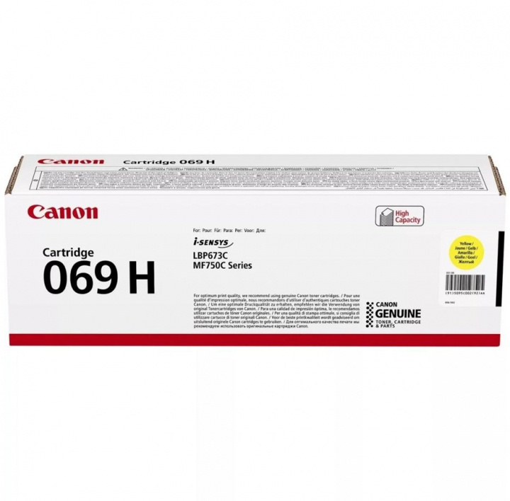 Canon Toner 5095C002 069H Yellow in the group COMPUTERS & PERIPHERALS / Printers & Accessories / Ink & Toner / Toner / Canon at TP E-commerce Nordic AB (C26596)