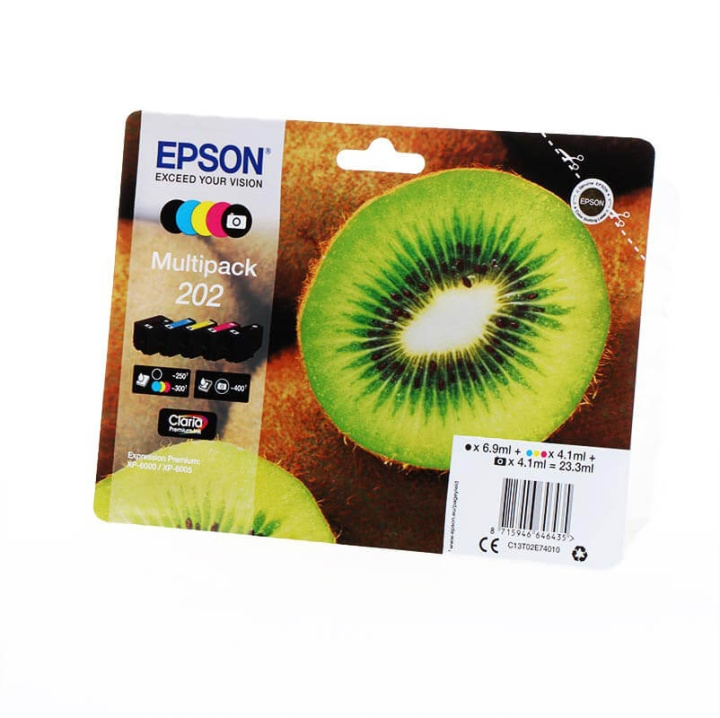 EPSON Ink C13T02E74010 202 Multipack, Kiwi in the group COMPUTERS & PERIPHERALS / Printers & Accessories / Ink & Toner / Ink cartridges / Epson at TP E-commerce Nordic AB (C26676)