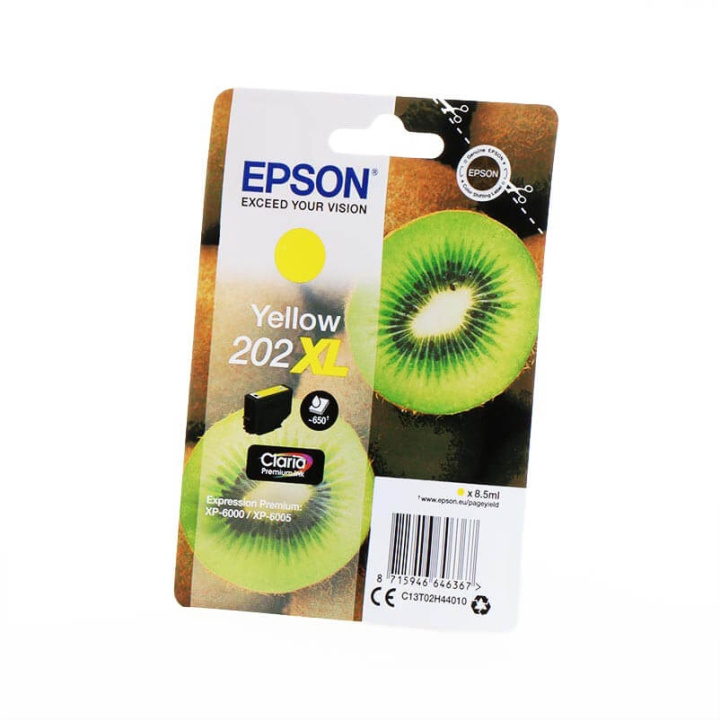 EPSON Ink C13T02H44010 202XL Yellow, Kiwi in the group COMPUTERS & PERIPHERALS / Printers & Accessories / Ink & Toner / Ink cartridges / Epson at TP E-commerce Nordic AB (C26681)