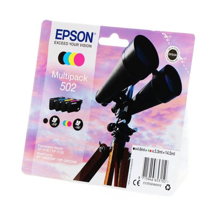 EPSON Ink C13T02V64010 502 Multipack, Binoculars in the group COMPUTERS & PERIPHERALS / Printers & Accessories / Ink & Toner / Ink cartridges / Epson at TP E-commerce Nordic AB (C26684)