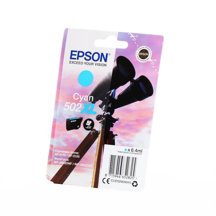 EPSON Ink C13T02W24010 502XL Cyan, Binoculars in the group COMPUTERS & PERIPHERALS / Printers & Accessories / Ink & Toner / Ink cartridges / Epson at TP E-commerce Nordic AB (C26686)