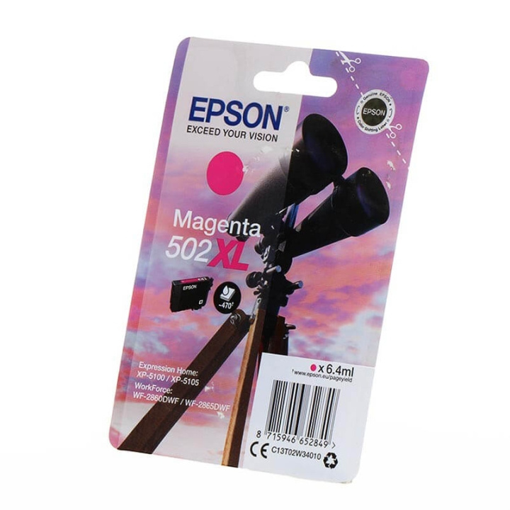 EPSON Ink C13T02W34010 502XL Magenta, Binoculars in the group COMPUTERS & PERIPHERALS / Printers & Accessories / Ink & Toner / Ink cartridges / Epson at TP E-commerce Nordic AB (C26687)