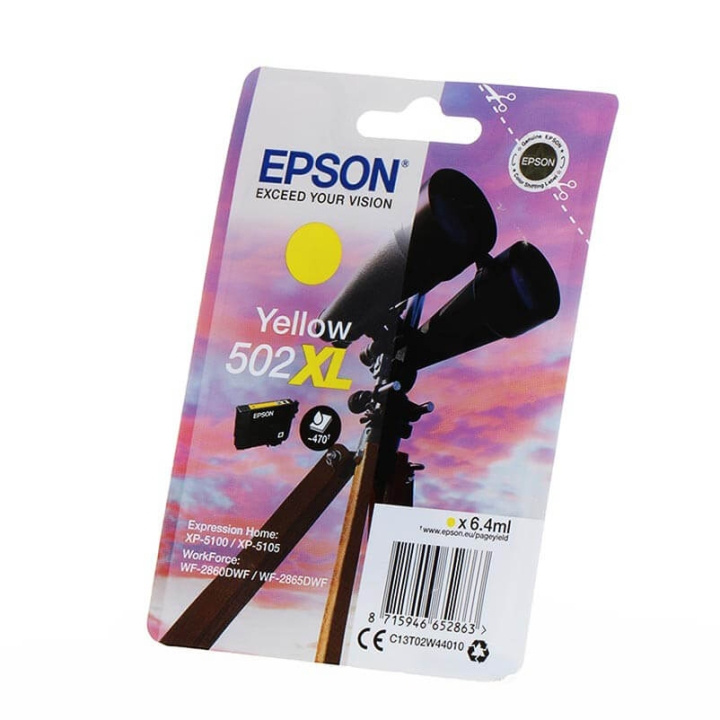 EPSON Ink C13T02W44010 502XL Yellow, Binoculars in the group COMPUTERS & PERIPHERALS / Printers & Accessories / Ink & Toner / Ink cartridges / Epson at TP E-commerce Nordic AB (C26688)