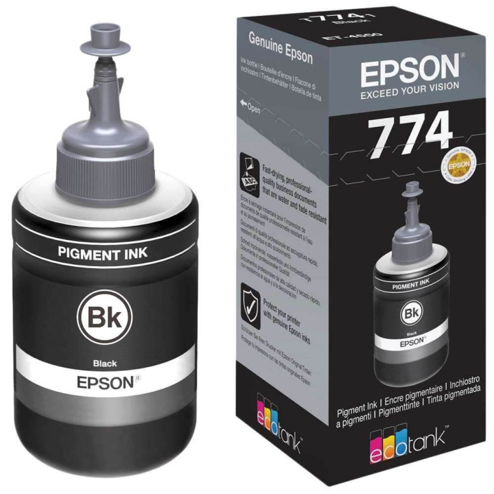 EPSON Ink C13T774140 774 Black Ecotank in the group COMPUTERS & PERIPHERALS / Printers & Accessories / Ink & Toner / Ink cartridges / Epson at TP E-commerce Nordic AB (C26720)
