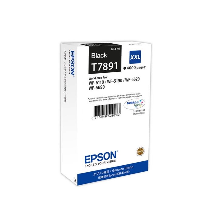 EPSON Ink C13T789140 T7891 XXL Black in the group COMPUTERS & PERIPHERALS / Printers & Accessories / Ink & Toner / Ink cartridges / Epson at TP E-commerce Nordic AB (C26721)