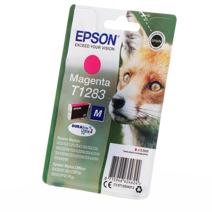 EPSON Ink C13T12834012 T1283 Magenta, Fox in the group COMPUTERS & PERIPHERALS / Printers & Accessories / Ink & Toner / Ink cartridges / Epson at TP E-commerce Nordic AB (C26750)