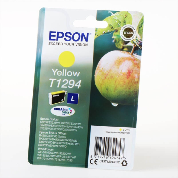 EPSON Ink C13T12944012 T1294 Yellow, Apple in the group COMPUTERS & PERIPHERALS / Printers & Accessories / Ink & Toner / Ink cartridges / Epson at TP E-commerce Nordic AB (C26756)