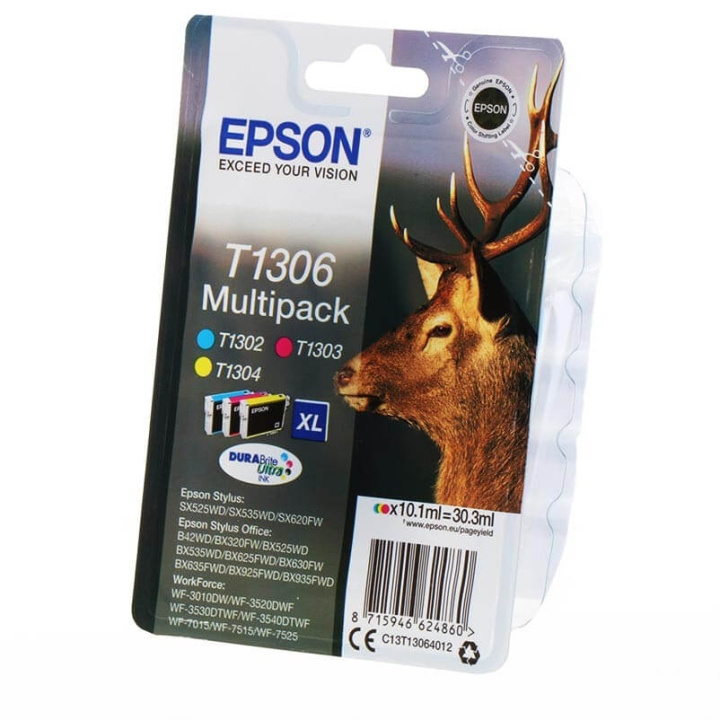 EPSON Ink C13T13064012 T1306 Multipack, Stag in the group COMPUTERS & PERIPHERALS / Printers & Accessories / Ink & Toner / Ink cartridges / Epson at TP E-commerce Nordic AB (C26762)