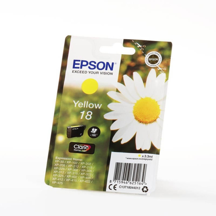 EPSON Ink C13T18044012 18 Yellow, Daisy in the group COMPUTERS & PERIPHERALS / Printers & Accessories / Ink & Toner / Ink cartridges / Epson at TP E-commerce Nordic AB (C26776)