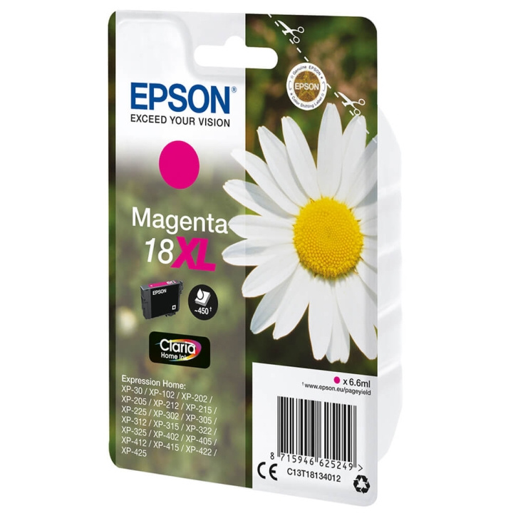 EPSON Ink C13T18134012 18XL Magenta, Daisy in the group COMPUTERS & PERIPHERALS / Printers & Accessories / Ink & Toner / Ink cartridges / Epson at TP E-commerce Nordic AB (C26780)