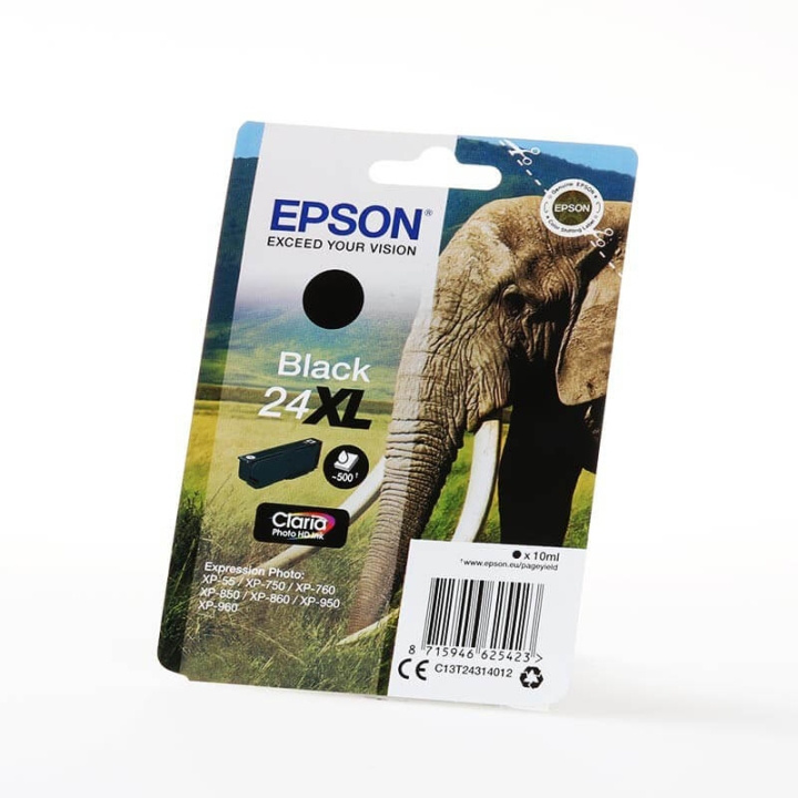 EPSON Ink C13T24314012 24XL Black, Elephant in the group COMPUTERS & PERIPHERALS / Printers & Accessories / Ink & Toner / Ink cartridges / Epson at TP E-commerce Nordic AB (C26783)