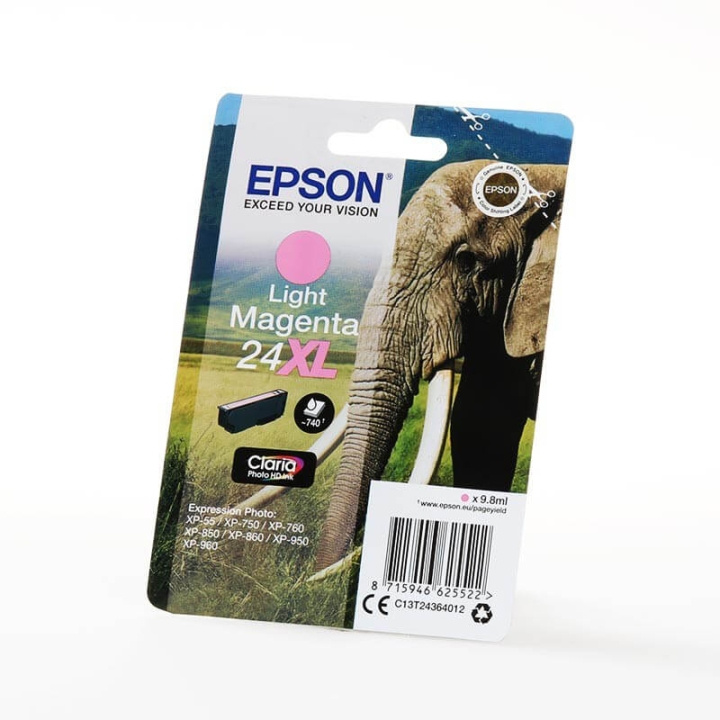 Epson Ink C13T24364012 24XL Light Magenta, Elephant in the group COMPUTERS & PERIPHERALS / Printers & Accessories / Ink & Toner / Ink cartridges / Epson at TP E-commerce Nordic AB (C26788)