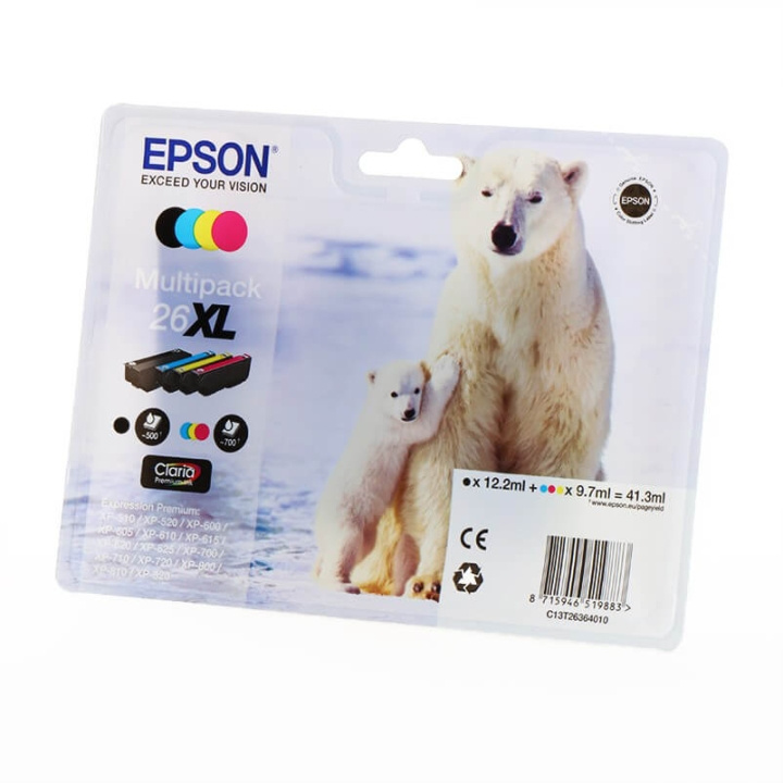 EPSON Ink C13T26364010 26XL Multipack, Polar Bear in the group COMPUTERS & PERIPHERALS / Printers & Accessories / Ink & Toner / Ink cartridges / Epson at TP E-commerce Nordic AB (C26793)