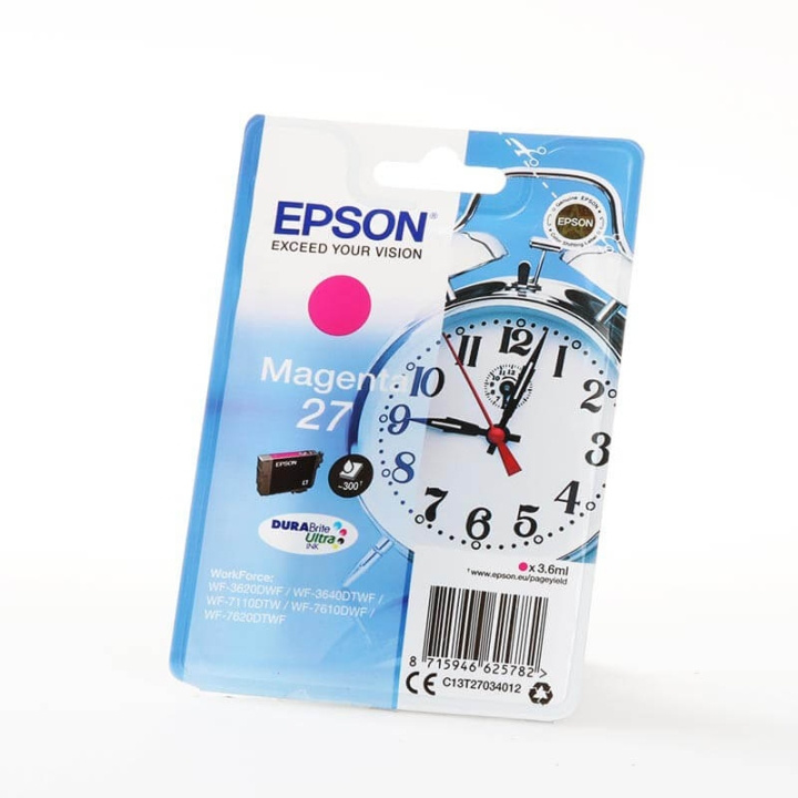 EPSON Ink C13T27034012 27 Magenta, Alarm Clock in the group COMPUTERS & PERIPHERALS / Printers & Accessories / Ink & Toner / Ink cartridges / Epson at TP E-commerce Nordic AB (C26798)