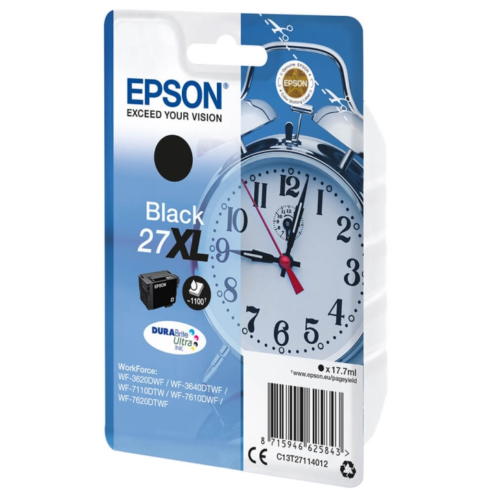EPSON Ink C13T27114012 27XL Black, Alarm Clock in the group COMPUTERS & PERIPHERALS / Printers & Accessories / Ink & Toner / Ink cartridges / Epson at TP E-commerce Nordic AB (C26801)