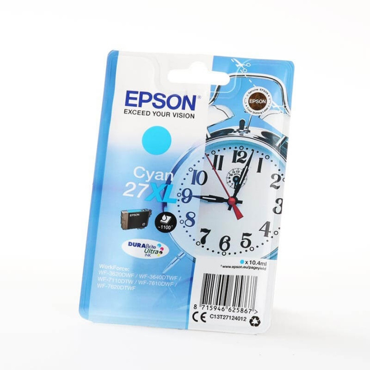 EPSON Ink C13T27124012 27XL Cyan, Alarm Clock in the group COMPUTERS & PERIPHERALS / Printers & Accessories / Ink & Toner / Ink cartridges / Epson at TP E-commerce Nordic AB (C26802)