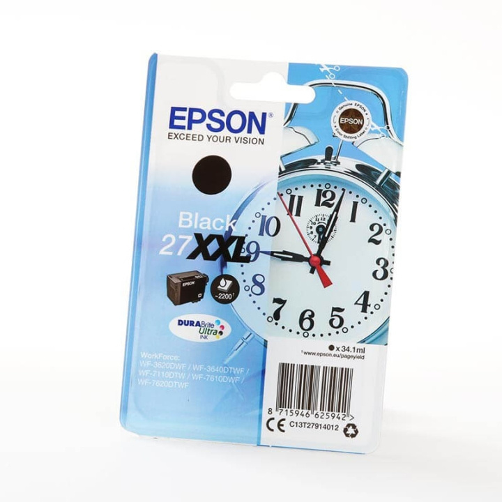 Epson Ink C13T27914012 27XXL Black, Alarm Clock in the group COMPUTERS & PERIPHERALS / Printers & Accessories / Ink & Toner / Ink cartridges / Epson at TP E-commerce Nordic AB (C26806)
