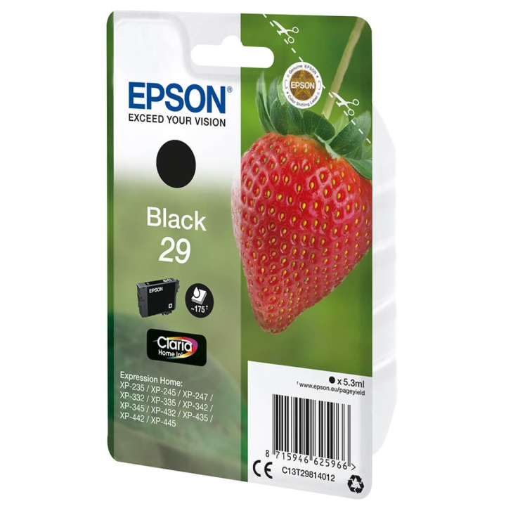 EPSON Ink C13T29814012 29 Black, Strawberry in the group COMPUTERS & PERIPHERALS / Printers & Accessories / Ink & Toner / Ink cartridges / Epson at TP E-commerce Nordic AB (C26807)