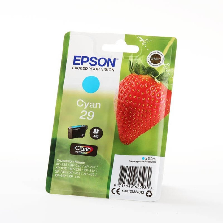 EPSON Ink C13T29824012 29 Cyan, Strawberry in the group COMPUTERS & PERIPHERALS / Printers & Accessories / Ink & Toner / Ink cartridges / Epson at TP E-commerce Nordic AB (C26808)