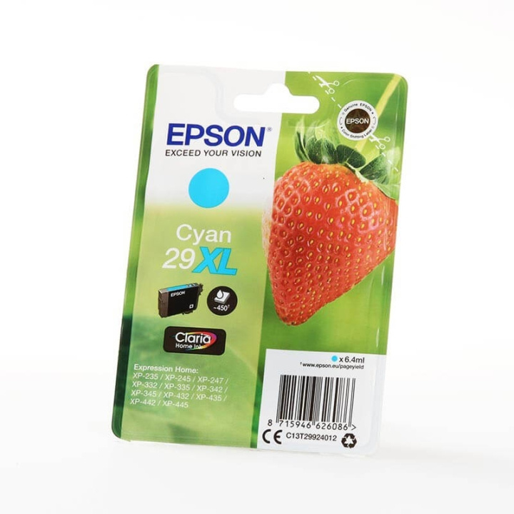EPSON Ink C13T29924012 29XL Cyan, Strawberry in the group COMPUTERS & PERIPHERALS / Printers & Accessories / Ink & Toner / Ink cartridges / Epson at TP E-commerce Nordic AB (C26813)
