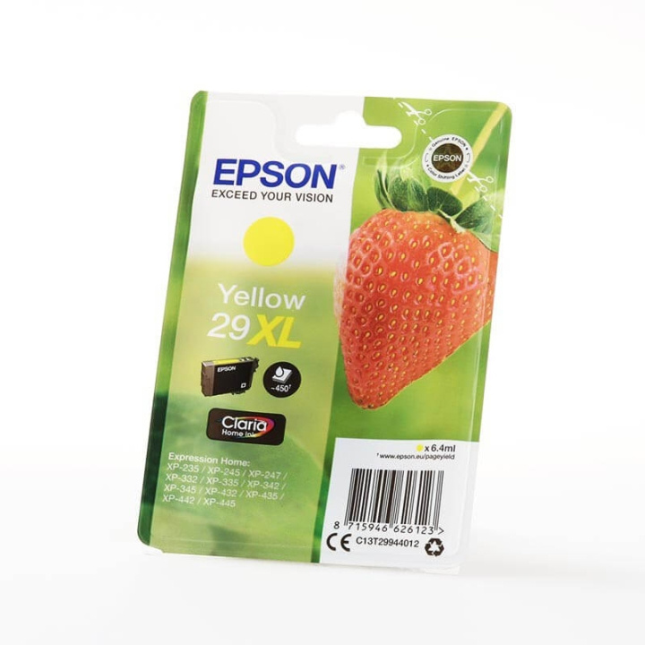 EPSON Ink C13T29944012 29XL Yellow, Strawberry in the group COMPUTERS & PERIPHERALS / Printers & Accessories / Ink & Toner / Ink cartridges / Epson at TP E-commerce Nordic AB (C26815)