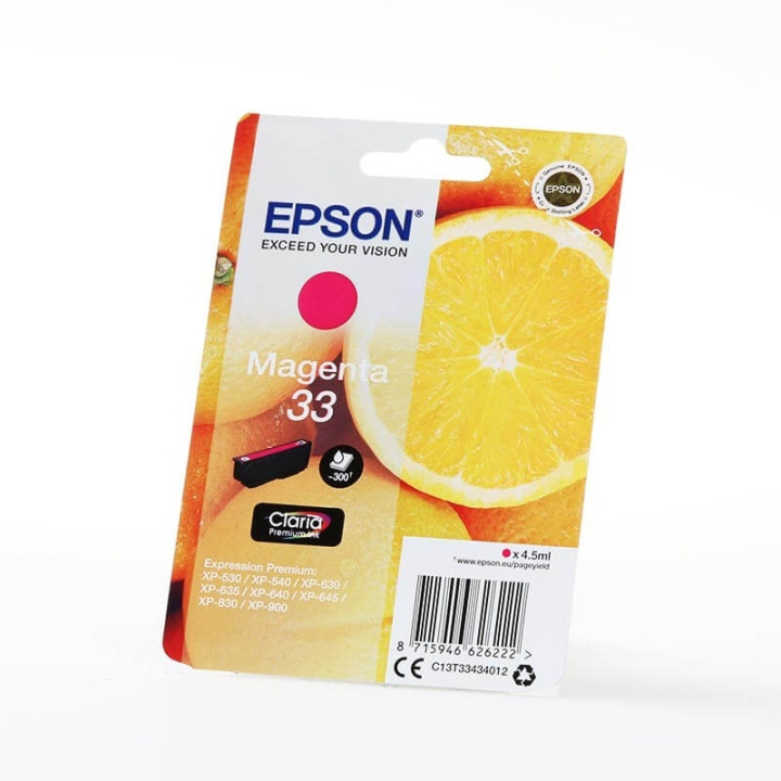 EPSON Ink C13T33434012 33 Magenta, Oranges in the group COMPUTERS & PERIPHERALS / Printers & Accessories / Ink & Toner / Ink cartridges / Epson at TP E-commerce Nordic AB (C26820)