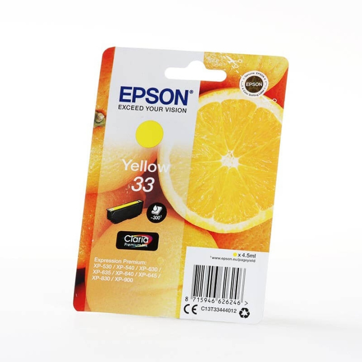 EPSON Ink C13T33444012 33 Yellow, Oranges in the group COMPUTERS & PERIPHERALS / Printers & Accessories / Ink & Toner / Ink cartridges / Epson at TP E-commerce Nordic AB (C26821)