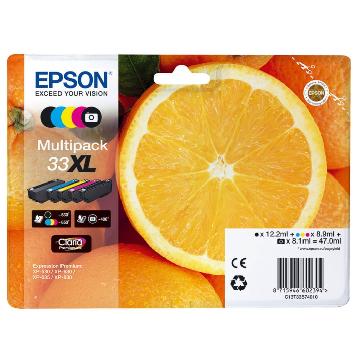 EPSON Ink C13T33574011 33XL Multipack, Oranges in the group COMPUTERS & PERIPHERALS / Printers & Accessories / Ink & Toner / Ink cartridges / Epson at TP E-commerce Nordic AB (C26823)
