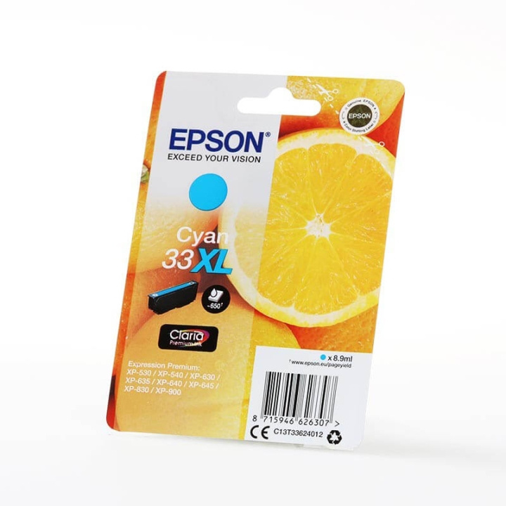 EPSON Ink C13T33624012 33XL Cyan, Oranges in the group COMPUTERS & PERIPHERALS / Printers & Accessories / Ink & Toner / Ink cartridges / Epson at TP E-commerce Nordic AB (C26825)