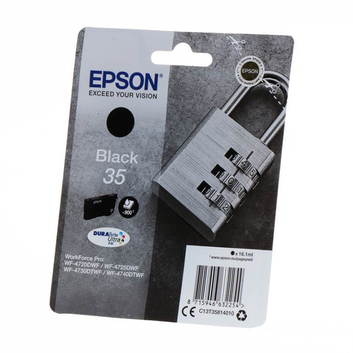 EPSON Ink C13T35814010 35 Black, Padlock in the group COMPUTERS & PERIPHERALS / Printers & Accessories / Ink & Toner / Ink cartridges / Epson at TP E-commerce Nordic AB (C26835)