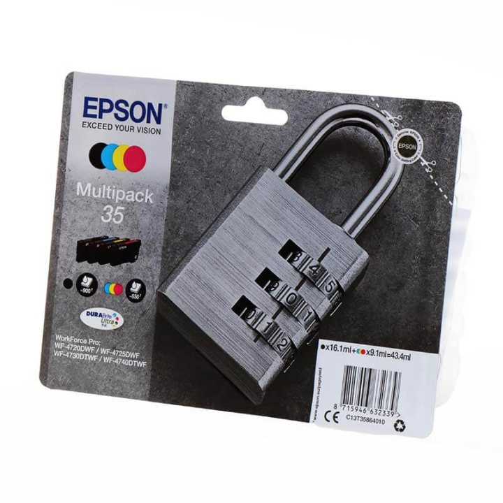 EPSON Ink C13T35864010 35 Multipack, Padlock in the group COMPUTERS & PERIPHERALS / Printers & Accessories / Ink & Toner / Ink cartridges / Epson at TP E-commerce Nordic AB (C26836)
