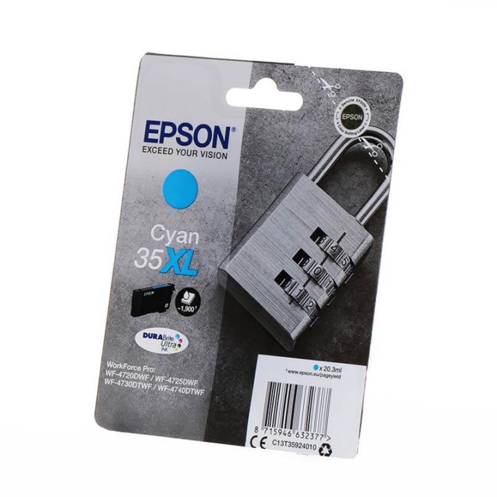 EPSON Ink C13T35924010 35XL Cyan, Padlock in the group COMPUTERS & PERIPHERALS / Printers & Accessories / Ink & Toner / Ink cartridges / Epson at TP E-commerce Nordic AB (C26838)